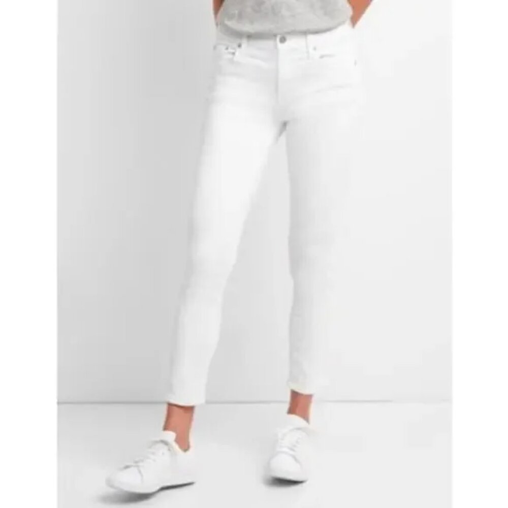 Gap Women's True Skinny Mid Rise White Jeans